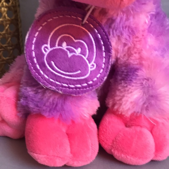 NWT Adventure Planet Tie-Dye brights pink & purple monkey plush stuffed animal - Picture 4 of 9